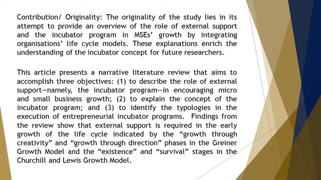 Incubators and Micro and Small Enterprise Growth A Narrative Literature Review IJASS 2022 122 69 83 смотреть онлайн