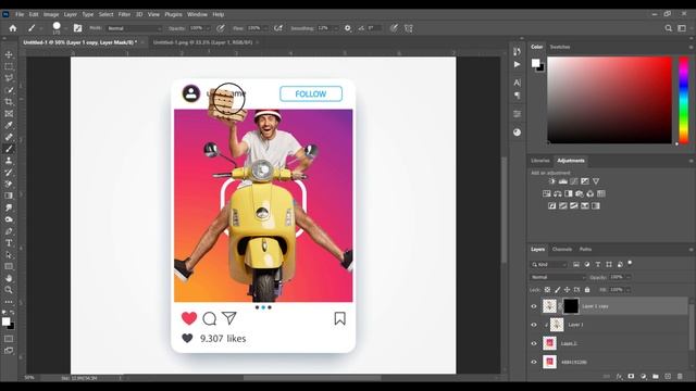 Layer Mask - Photoshop Tutorial смотреть онлайн