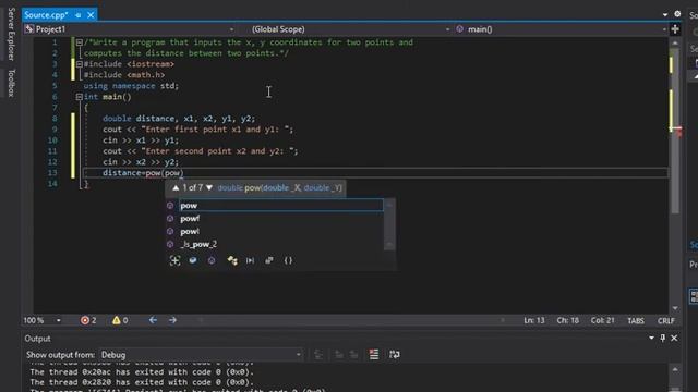 C++ Program To Calculate Distance Between Two Points. смотреть онлайн