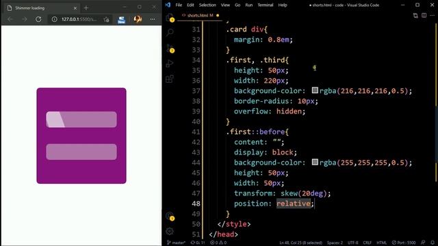 Shimmer Loading Animation || CSS + HTML only || Web Designing смотреть онлайн