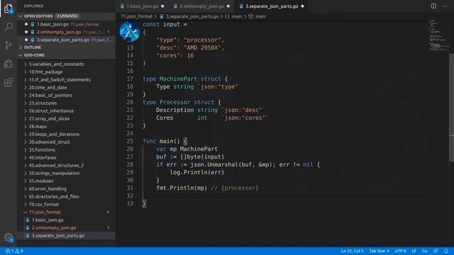 Golang Deep Dive P1 - L52 - Write and Read JSON смотреть онлайн