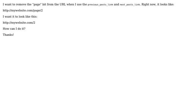 Wordpress: remove the 'page' URL parameter in previous/next posts link смотреть онлайн