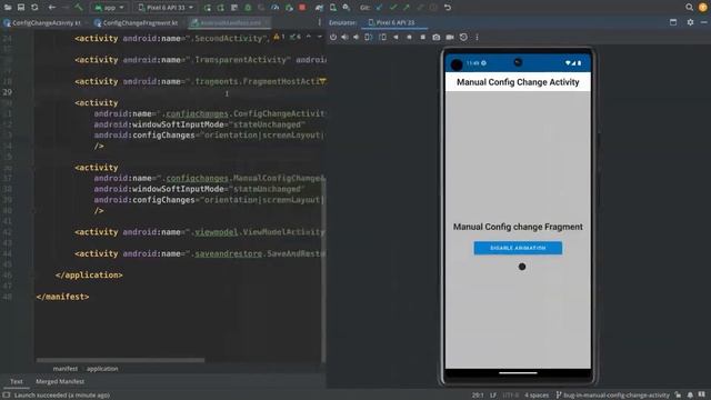 Manual Handling of Configuration Changes in Android (Webinar) смотреть онлайн