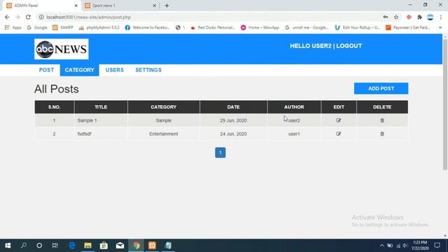 News Site Project in PHP and MYSQL смотреть онлайн