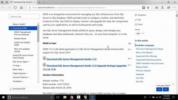 Installing Visual Studio and Sql Server Management Studio