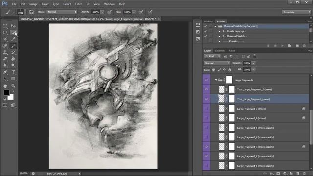 Charcoal Sketch Photoshop Action Tutorial смотреть онлайн