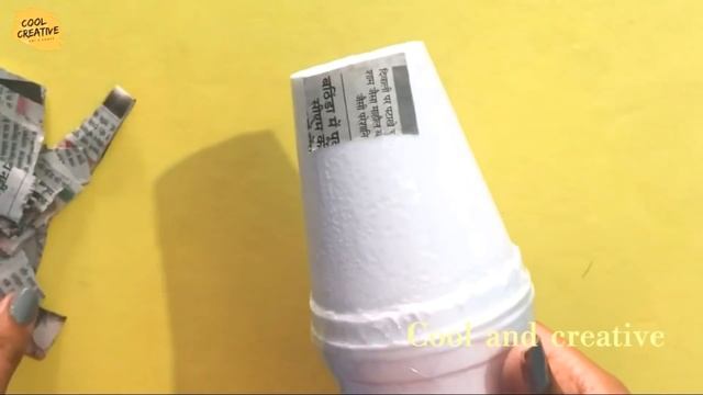 Disposable glass craft idea / craft using waste disposable glass at home - plastic glass craft смотреть онлайн