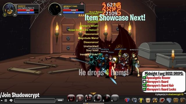 AQW - /JOIN SHADOWCRYPT (ALL Midnight Fang BOSS Drops & Monster Drops) + ITEM Showcase! смотреть онлайн
