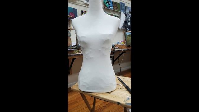 Making a DIY dress form using Bootstrap Fashions Dress Form Cover over a carved styrofoam base. смотреть онлайн