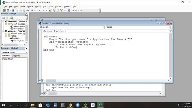 VBA: Yes or No Message Box смотреть онлайн