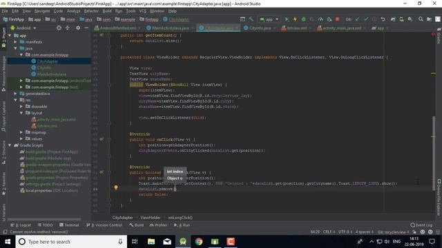 Delete item From RecyclerView list | notifyItemRemoved() | RecyclerView | Android Tutorial | Hindi смотреть онлайн