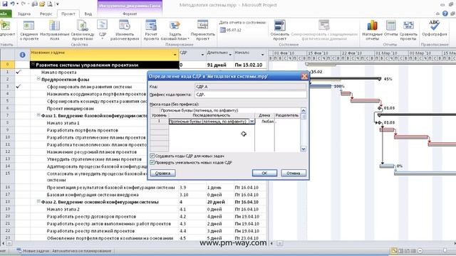 Структурная декомпозиция работ (WBS) в MS Project 2010 смотреть онлайн