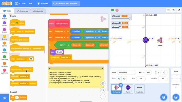 Scratch Sin and Cos Example in a Game смотреть онлайн