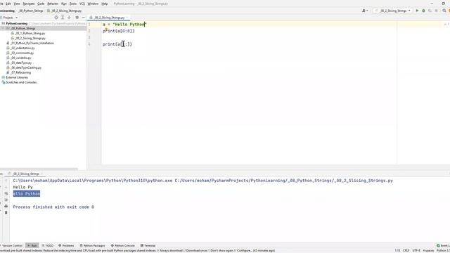 Slicing Strings in Python смотреть онлайн