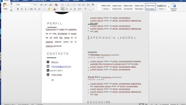 COMO CREAR UN CV SIN EXPERIENCIA LABORAL EN WORD ( PASO A PASO) смотреть онлайн