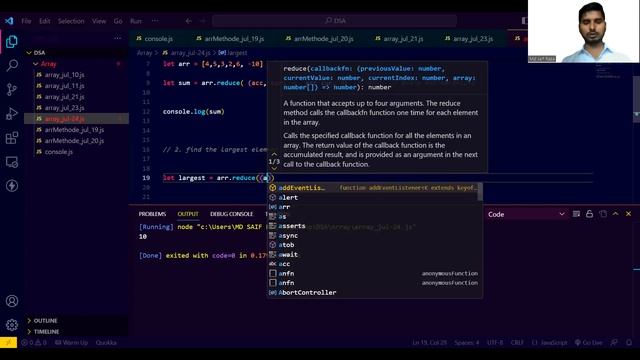 DSA in JavaScript part-8 || Heigher order function Reduce || UseCase смотреть онлайн