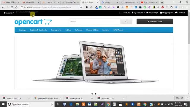 Opencart Theme Development Tutorials(English) - Header Customization Part 3 смотреть онлайн