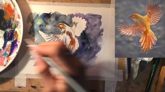 Как нарисовать летящую птичку с красивыми крыльями. Пошаговая инструкция. смотреть онлайн