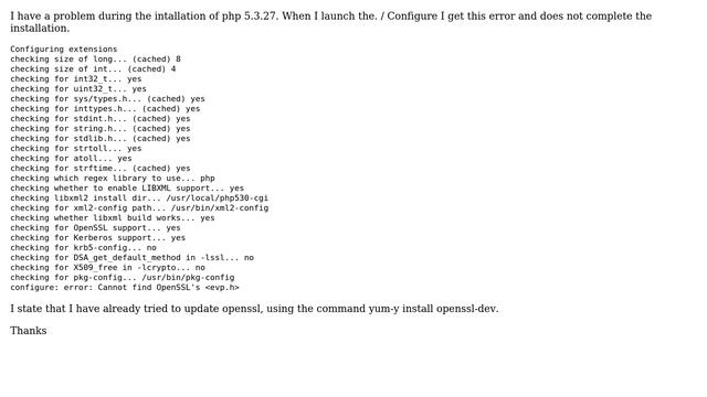 DevOps & SysAdmins: error: Cannot find OpenSSL's ＜evp.h＞ centos 6.3 (install php) смотреть онлайн