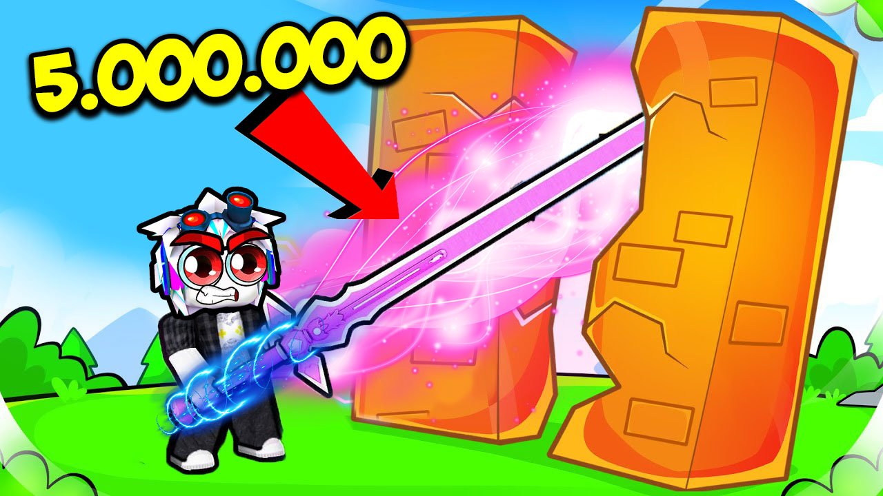 САМЫЙ МОЩНЫЙ МЕЧ ЛОМАЕТ ВСЕ С 1 УДАРА! ЛОМАЮ ВСЁ ЗА СЕКУНДУ! ROBLOX Wall Slice Race Simulator смотреть онлайн