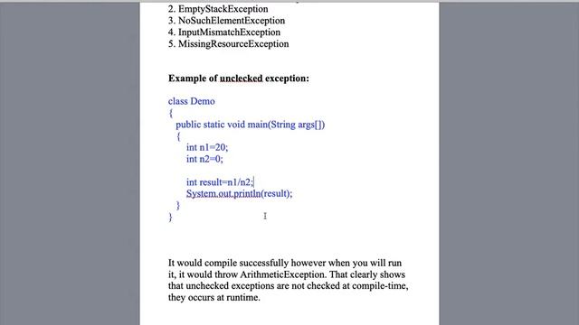 UncheckedExceptionsList смотреть онлайн