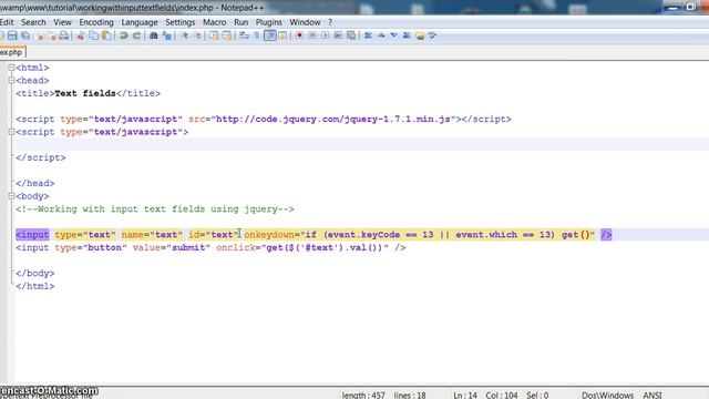 working with text fields with jquery смотреть онлайн
