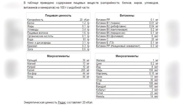 Польза редиски для организма человека смотреть онлайн