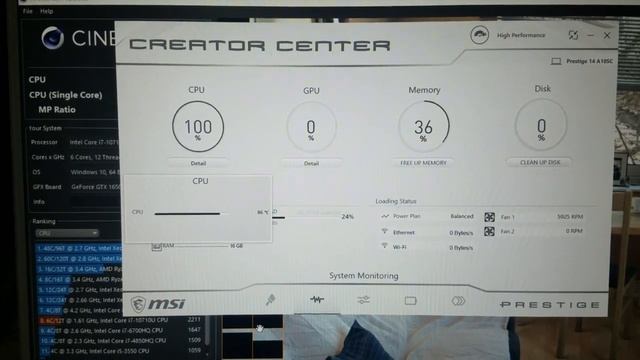 MSi Prestige 14 Cinebench R20 Tests смотреть онлайн