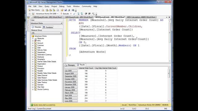 MDX AVG Function смотреть онлайн