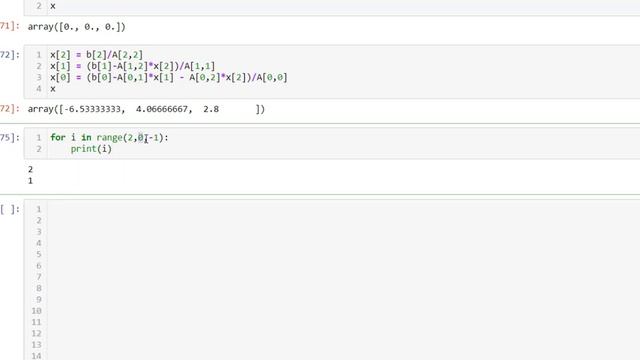 Backward substitution in Python смотреть онлайн