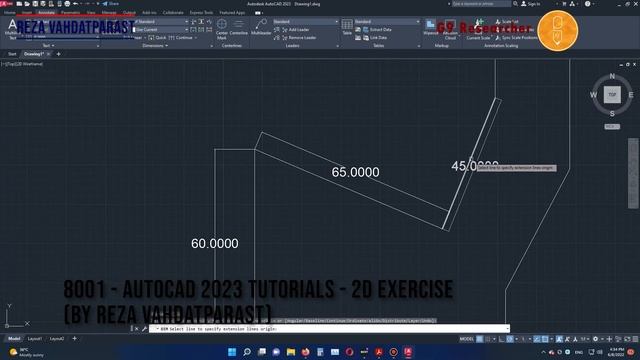 8001 AutoCAD 2023 Tutorials 2D Exercise by Reza Vahdatparast смотреть онлайн