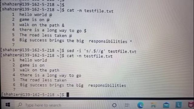 Deleting a nasty last character at the end of each line in a file without opening it : In Unix. смотреть онлайн