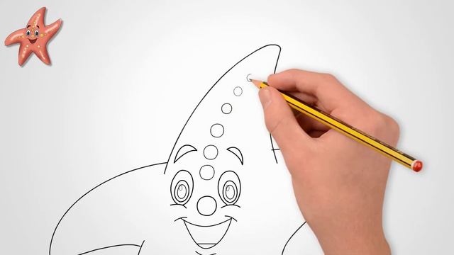 How to draw a cartoon happy starfish смотреть онлайн