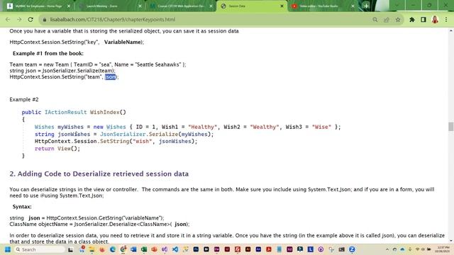 ASPNETCore using complex objects in session data by serializing смотреть онлайн