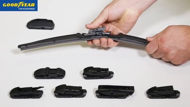 Установка бескаркасных дворников Goodyear «Premium» - крепление Cap Lock смотреть онлайн