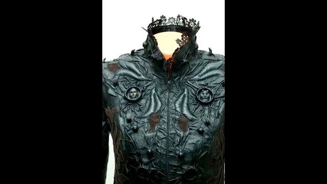 Куртка женская ручной работы из натуральной кожи кружева ♥Черное на черном♥ (Софали #8) смотреть онлайн