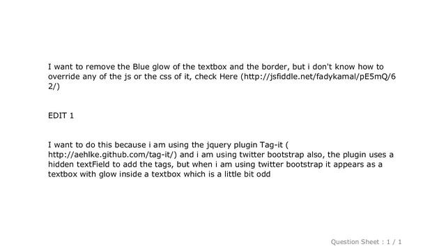 CSS : Override twitter bootstrap Textbox Glow and Shadows смотреть онлайн