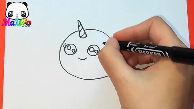 Как нарисовать милого КИТА ЕДИНОРОГА КАШАЛОТА просто | How to draw a whale unicorn смотреть онлайн
