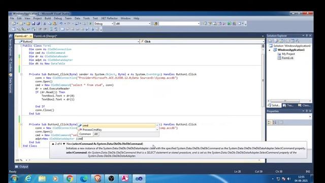 How to connect VB.NET application with Microsoft Access Database in .NET | OLEDB Connection in .NET смотреть онлайн