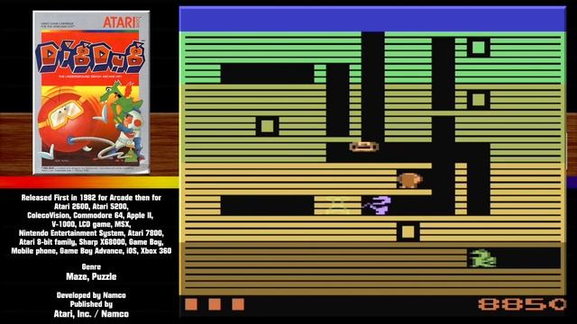 Dig Dug Atari 2600 Gameplay / 1982 / Video Game Archives смотреть онлайн
