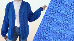 Восхитительный ажурный кардиган с цельновязаной планкой. Описание вязания, выкройка, схемы узоров.