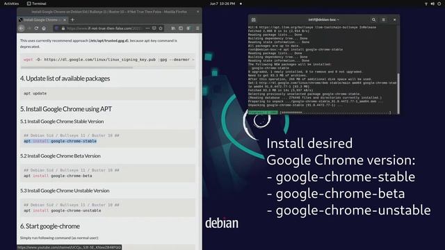 Install Google Chrome on Debian Sid / Bullseye 11 / Buster 10 смотреть онлайн