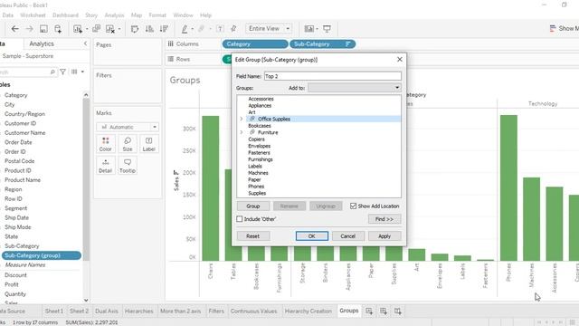 Tableau Tutorial for Beginners 15 - Groups in Tableau: Create Groups смотреть онлайн