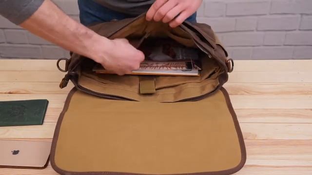 Обзор кожаной сумки портфеля для ноутбука Vintage 20116 смотреть онлайн