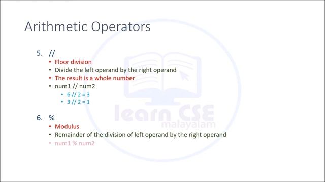 Arithmetic Operator│Python │Part# 7│Learn CSE Malayalam│കമ്പ്യൂട്ടർ സയൻസ്│മലയാളം смотреть онлайн