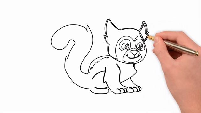 How to Draw a Raccoon, draw animals смотреть онлайн