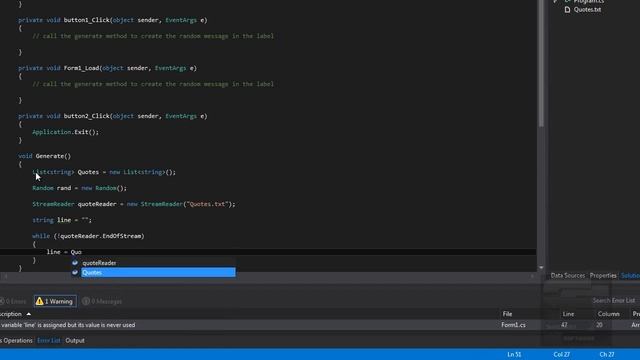 How to make a Random Quote generator in C# смотреть онлайн