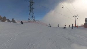 Горнолыжный курорт Эльбрус. Трасса для начинающих горнолыжников.