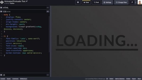CSS Эффекты #10 Анимированный текст загрузки | HTML, CSS (SCSS)