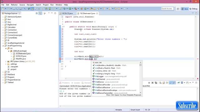 GCD between three numbers in java programming смотреть онлайн